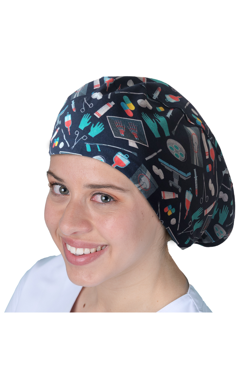 Surgical cap for long hair - Printed -zoom-