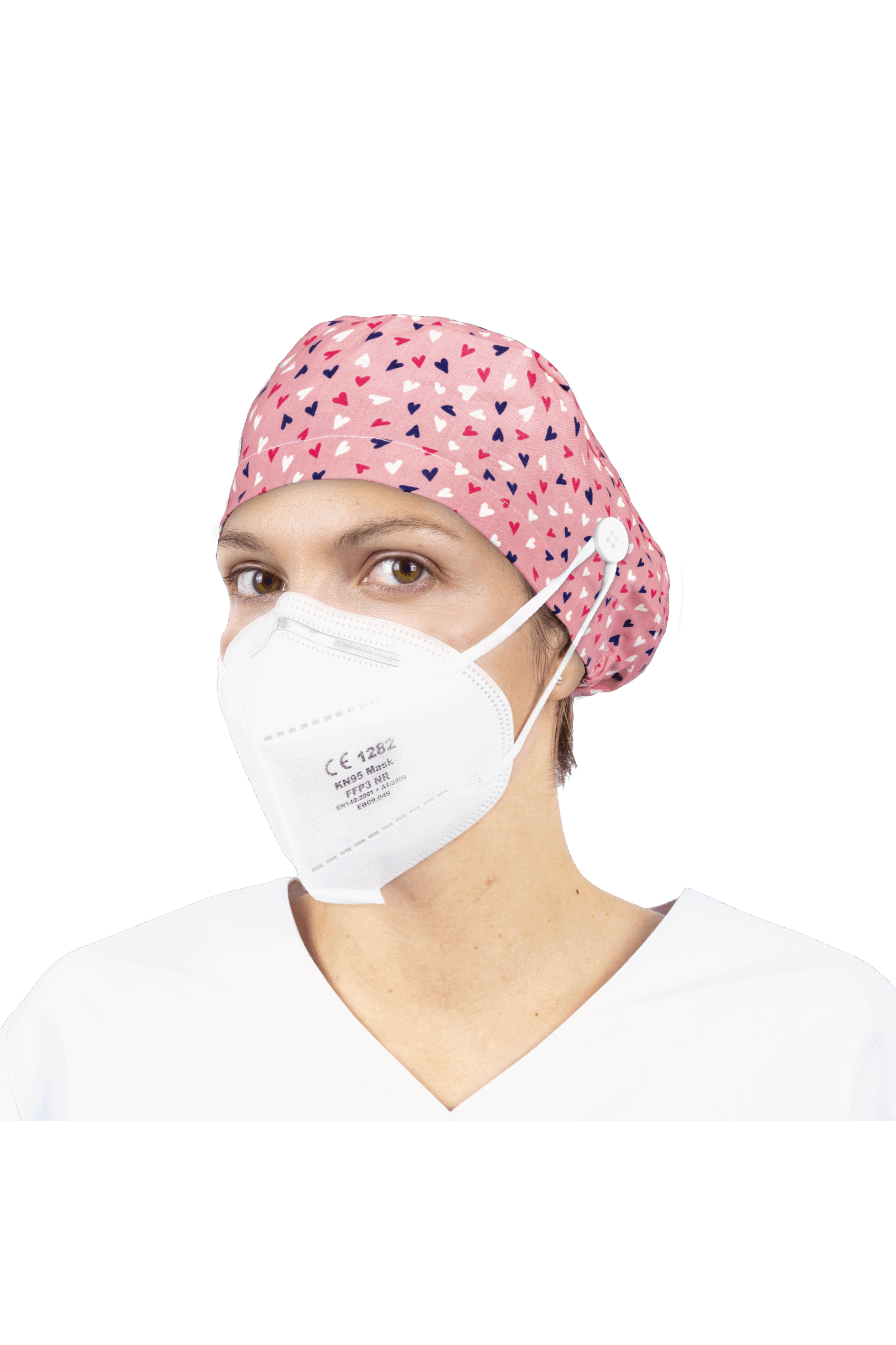 Surgical cap for long hair with buttons - Printed-16