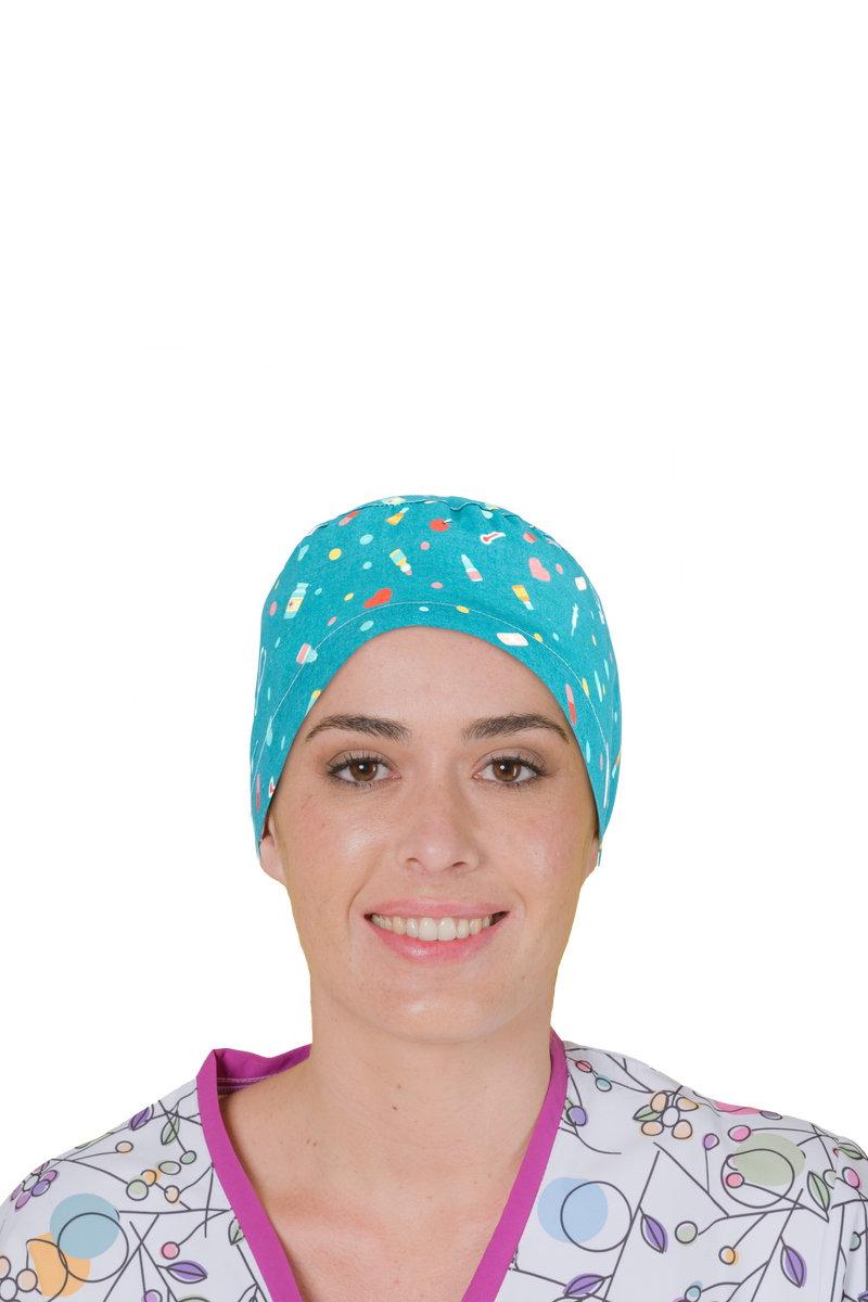 Surgical cap for long hair - Printed -zoom-