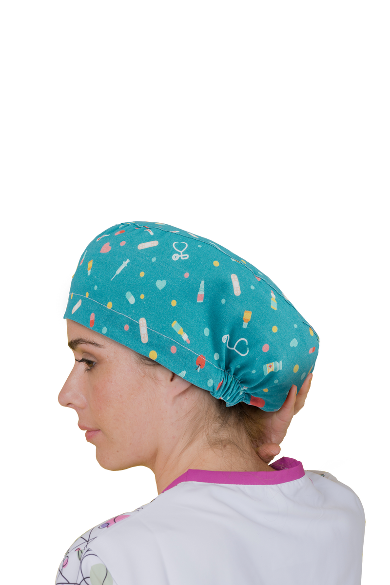 Surgical cap for long hair - Printed -zoom-