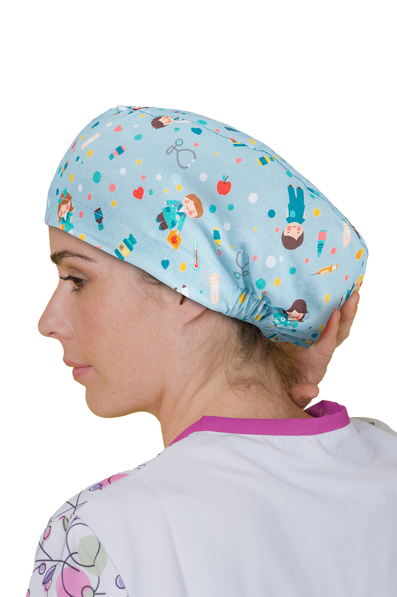 Surgical cap for long hair - Printed -zoom-
