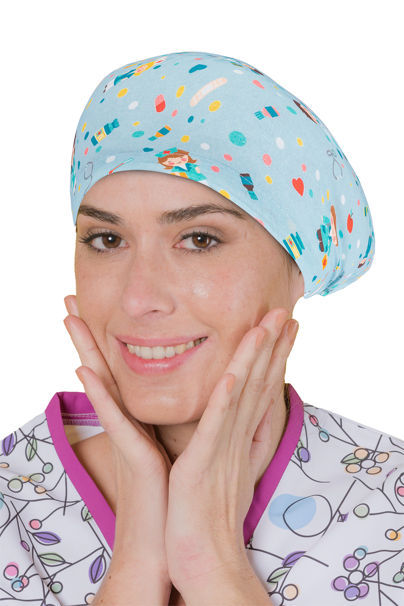 Surgical cap for long hair - Printed -zoom-
