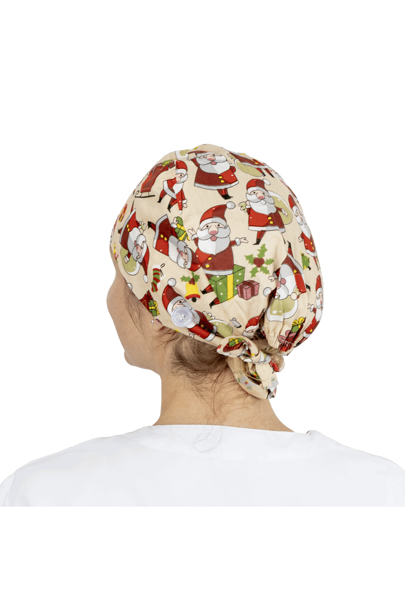 Short hair surgical cap with buttons - Printed -zoom-
