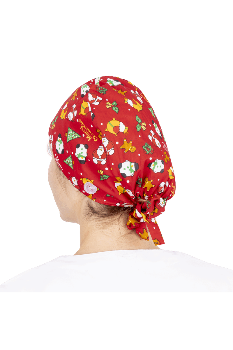 Short hair surgical cap with buttons - Printed -zoom-
