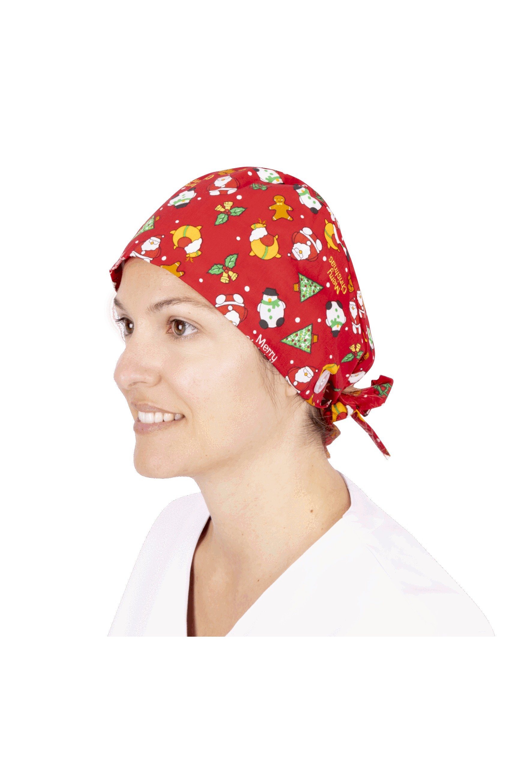 Short hair surgical cap with buttons - Printed -zoom-50