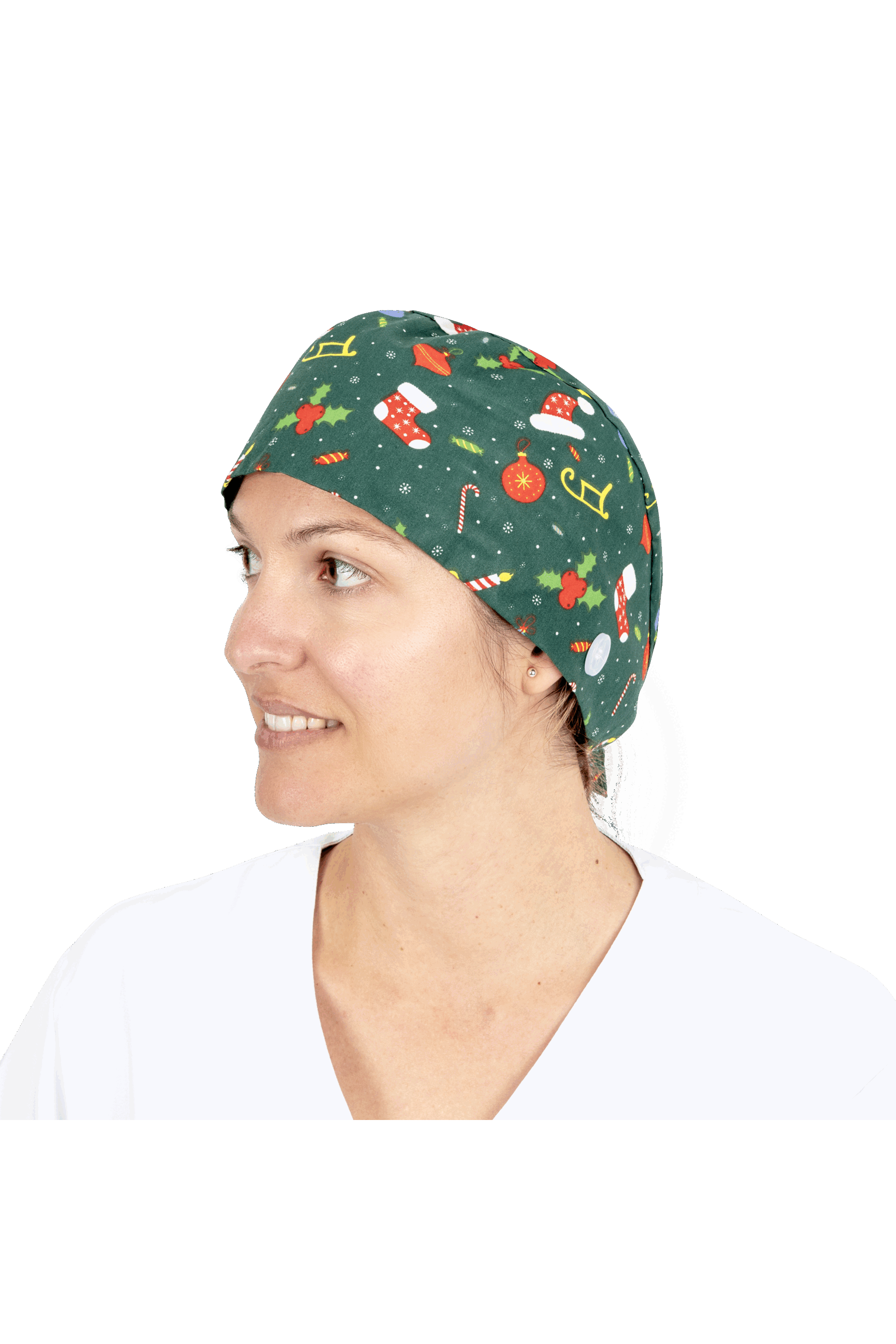 Short hair surgical cap with buttons - Printed -52