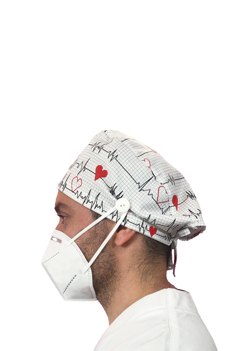 Gorro quirófano pelo corto con botones - Estampados-zoom-