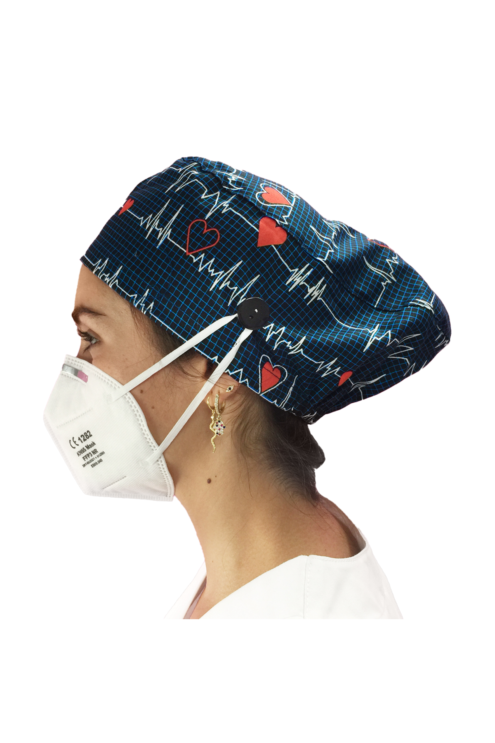 Gorro quirófano pelo largo con botones - Estampados-67