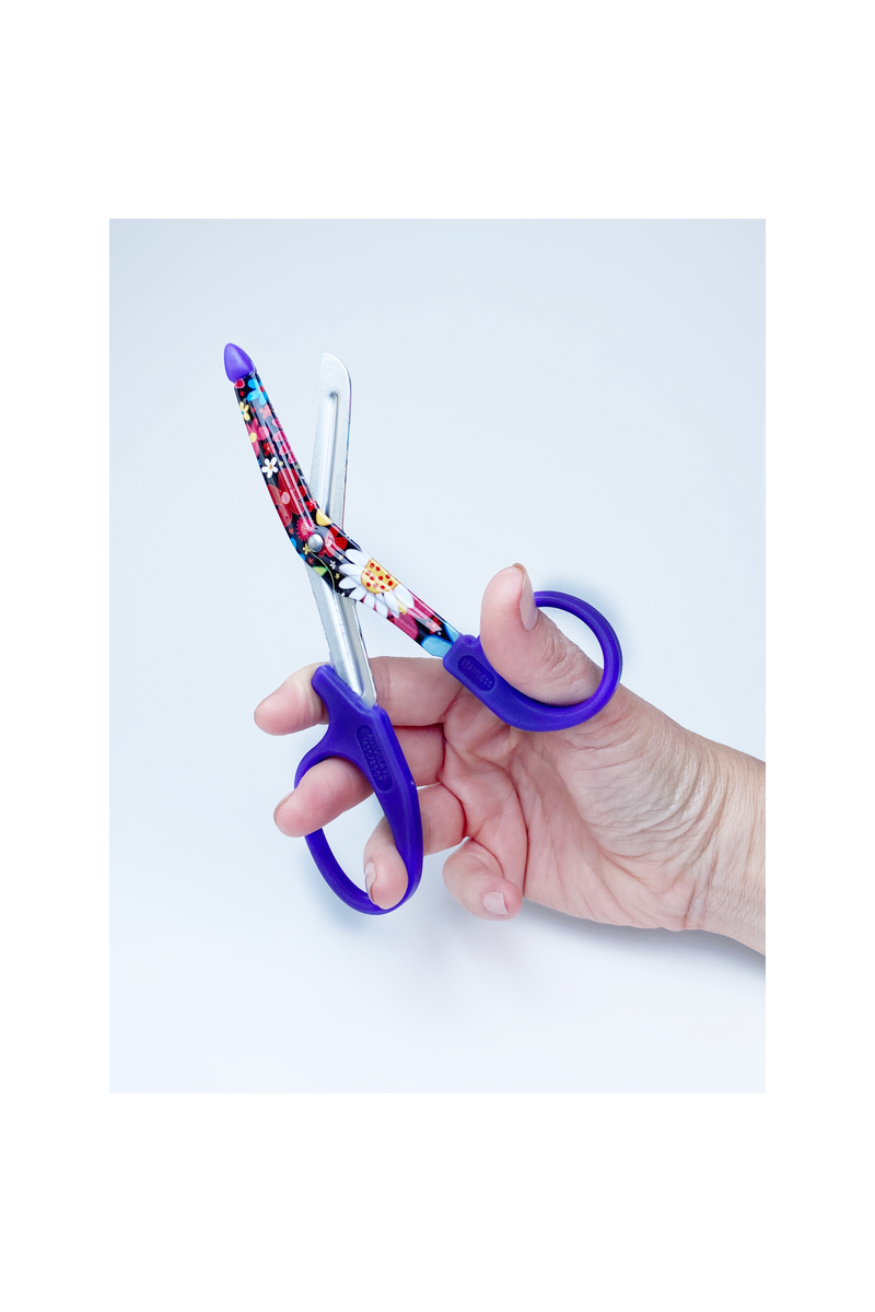 Clothes/bandage cutting scissors - Flowers-zoom-