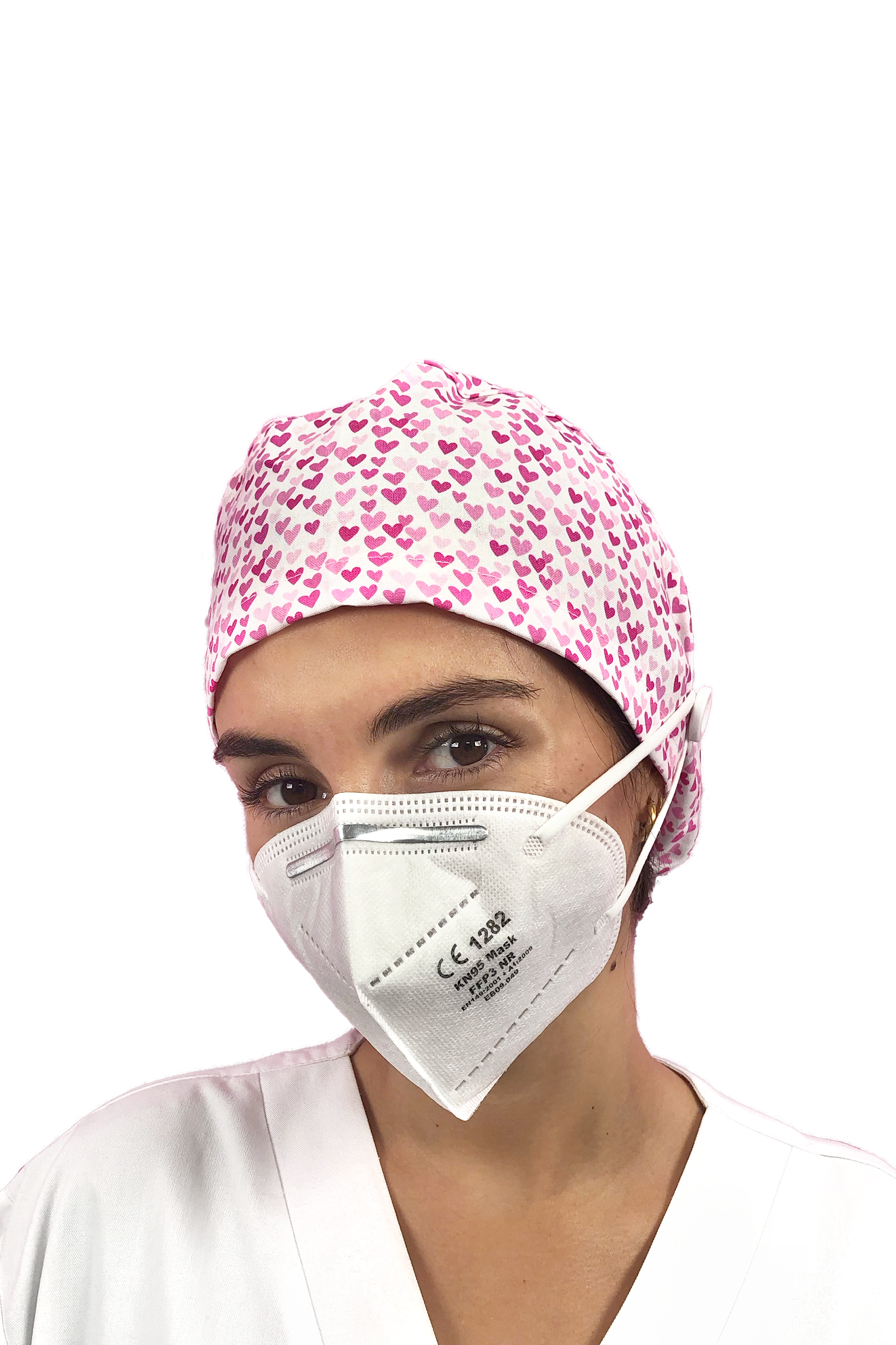 Surgical cap for long hair with buttons - Printed-56