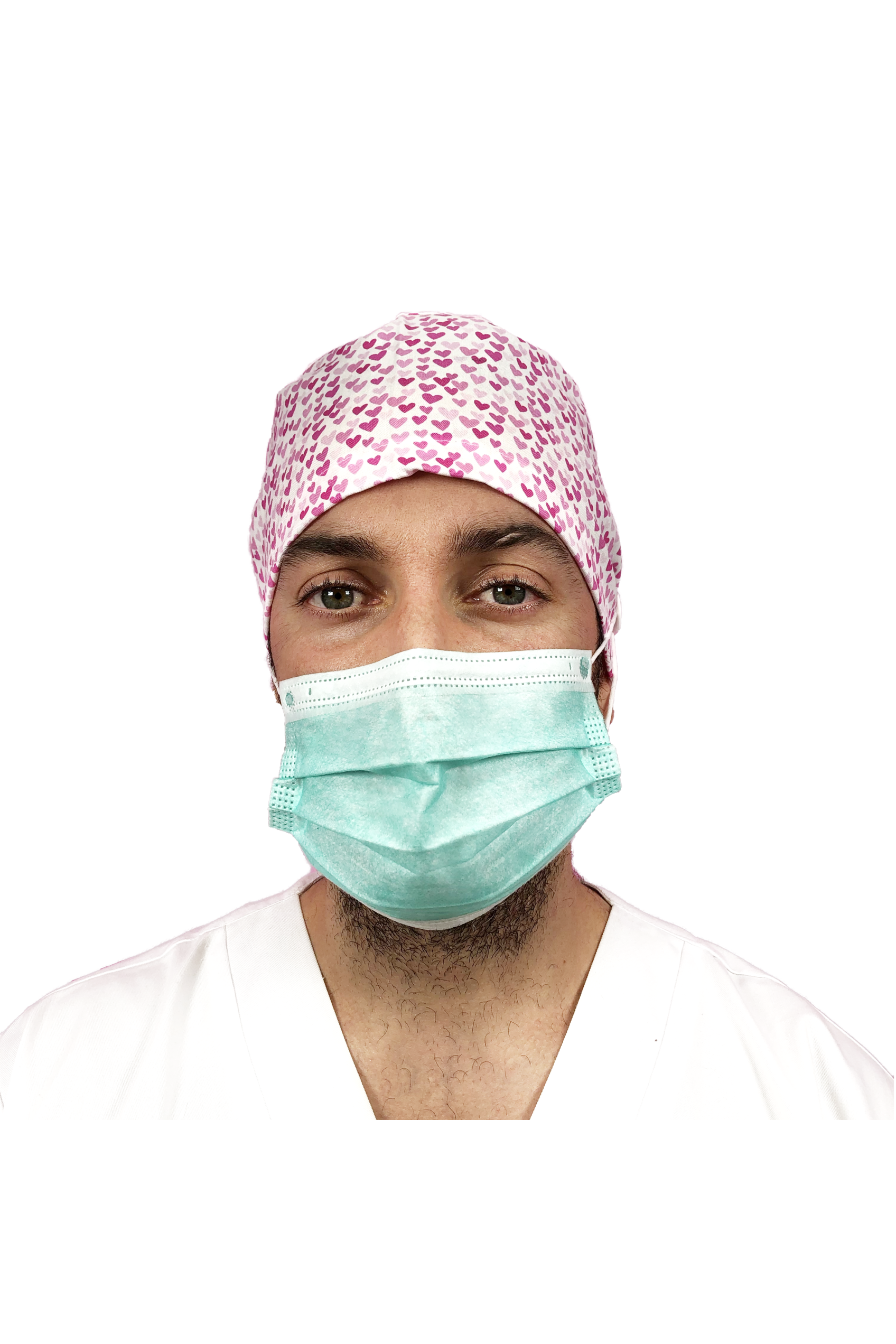 Short hair surgical cap with buttons - Printed -zoom-23