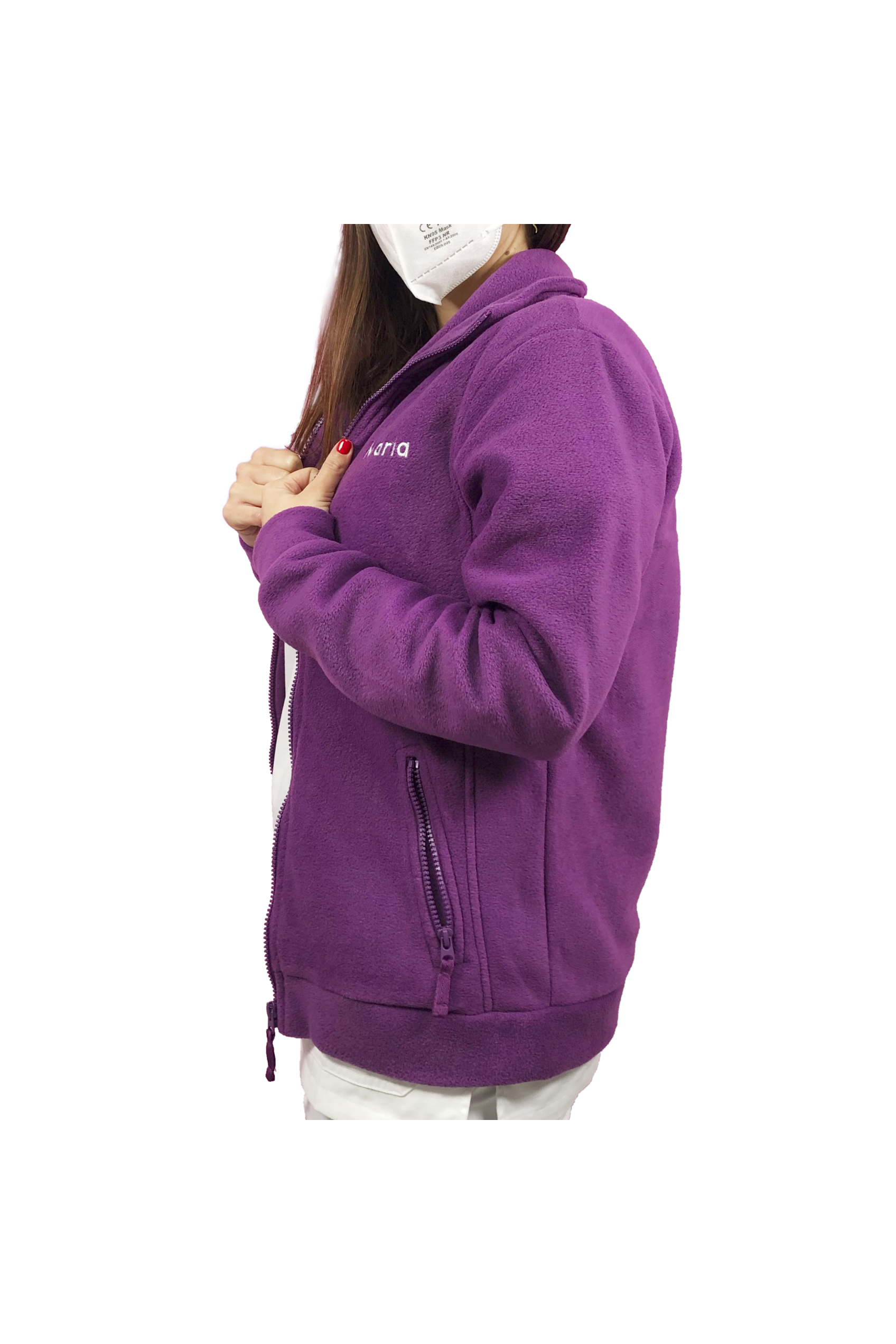 Forro Polar Sanitario Mujer Personalizado – Púrpura con bordado Dentista-zoom-7