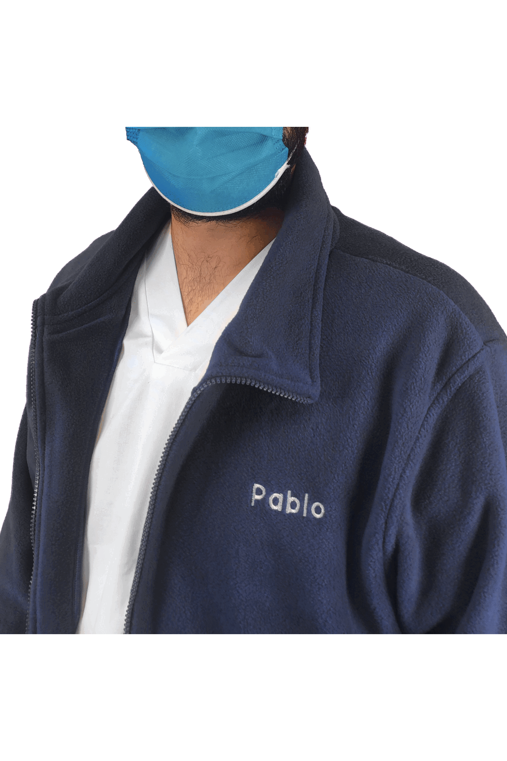 Personalized Men's Fleece Jacket - Navy Blue-6