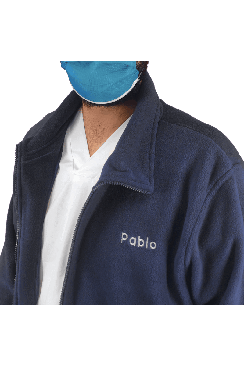 Personalized Men's Fleece Jacket - Navy Blue-zoom-