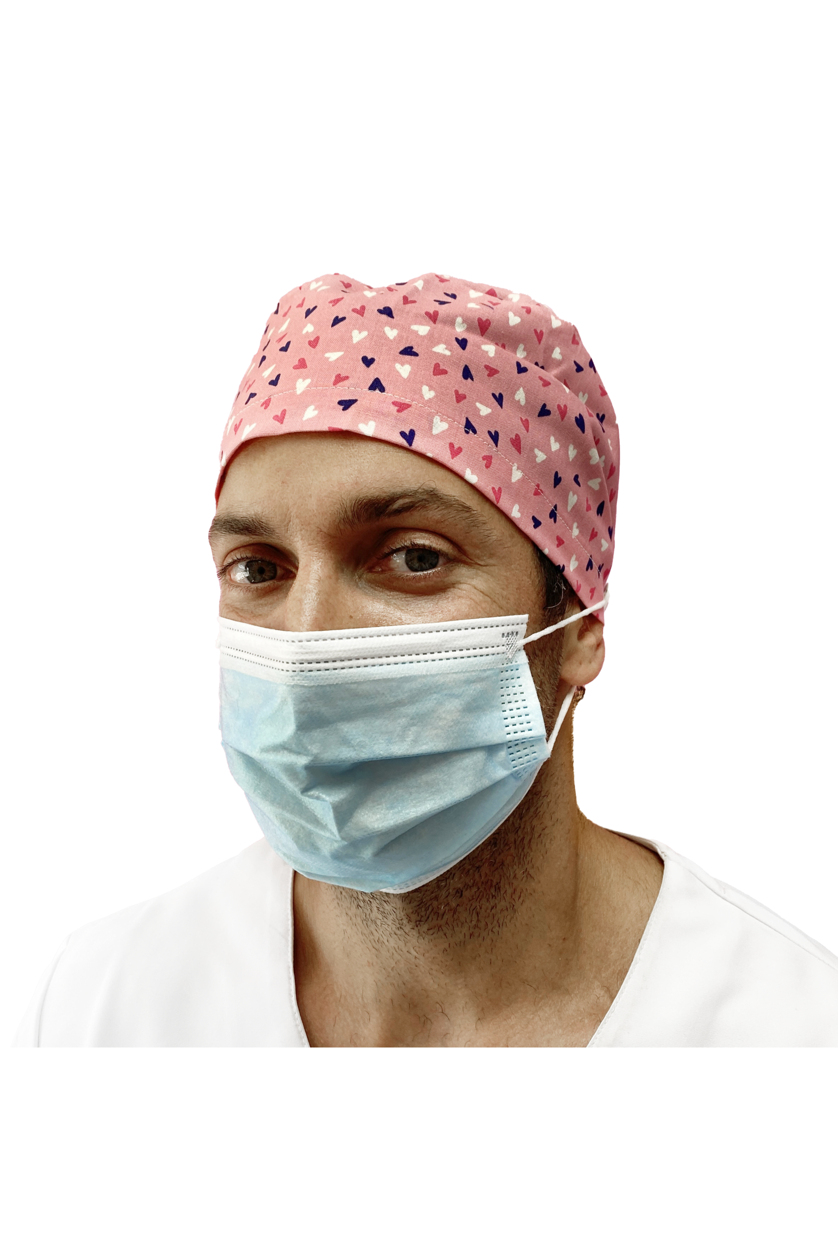 Short hair surgical cap with buttons - Printed -zoom-21