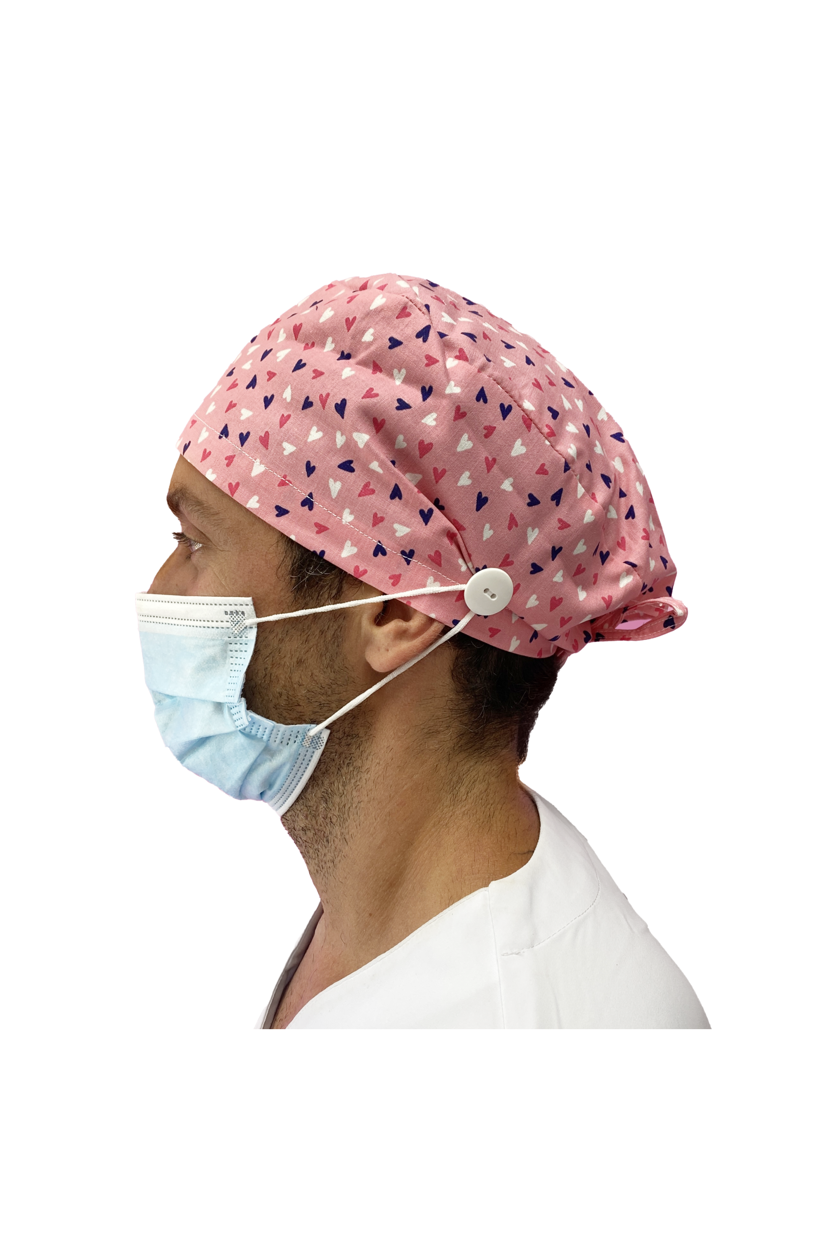 Short hair surgical cap with buttons - Printed -22
