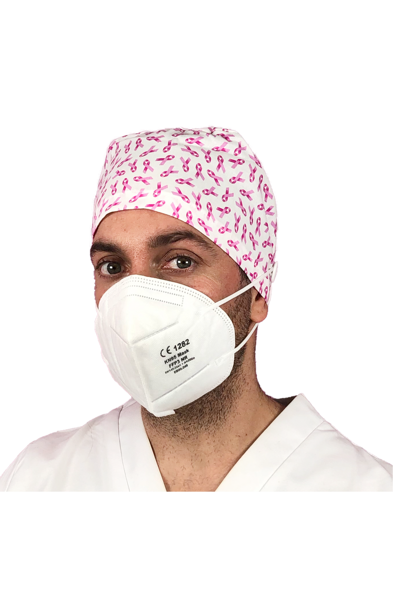 Short hair surgical cap with buttons - Printed -zoom-