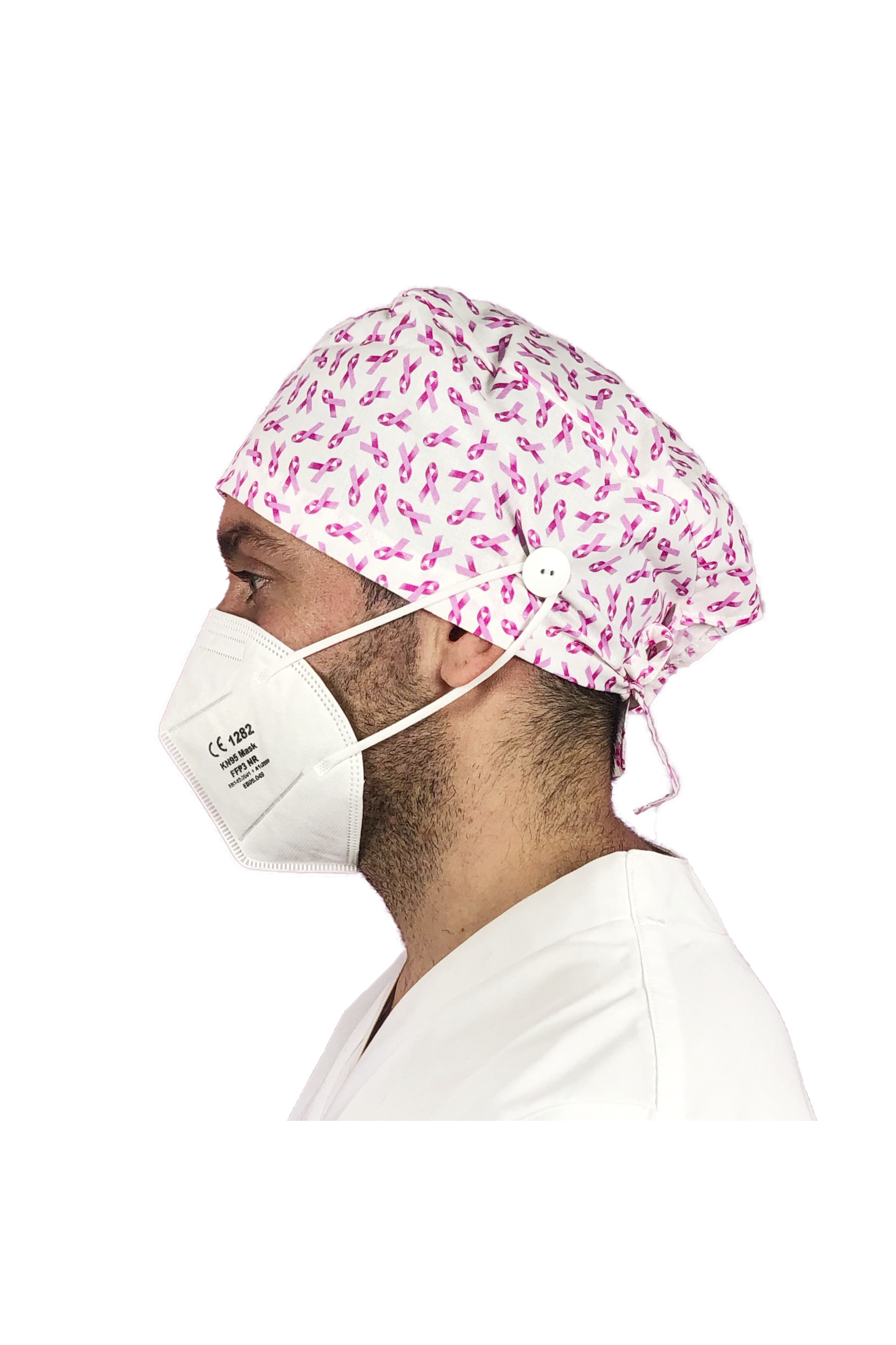 Short hair surgical cap with buttons - Printed -20
