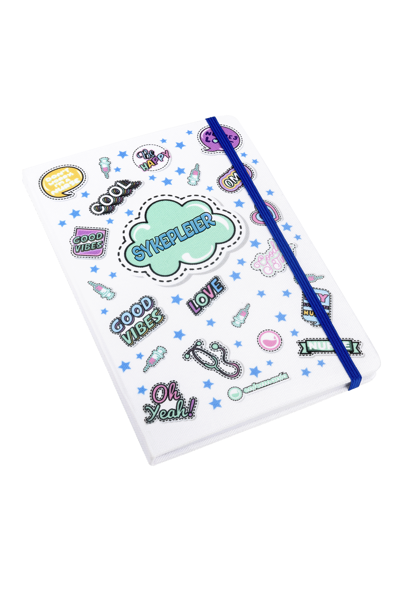 Libreta Personalizable A5 goma azul - Stickers Collection