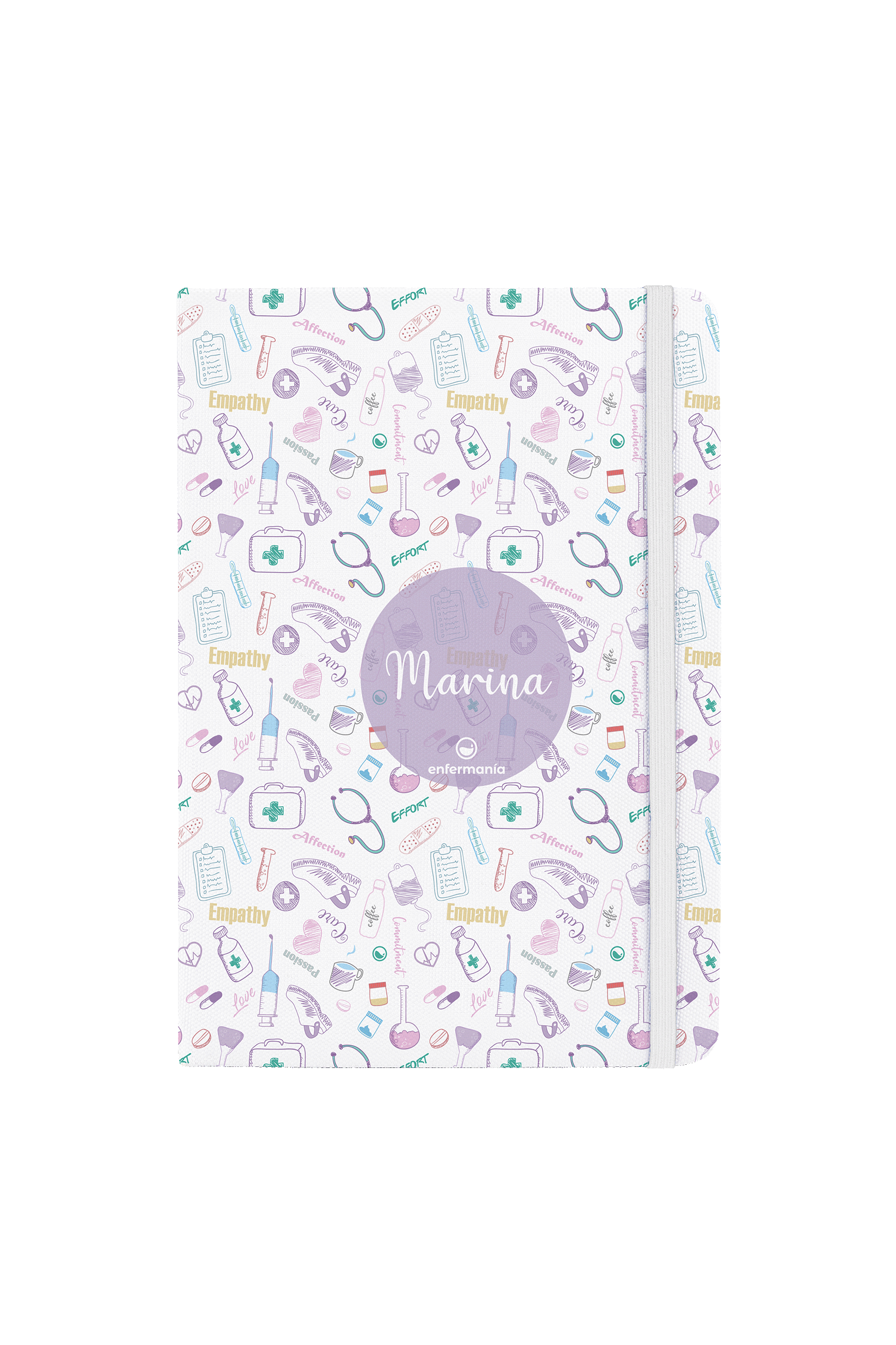 Libreta A5 personalizable con goma blanca – Care Collection