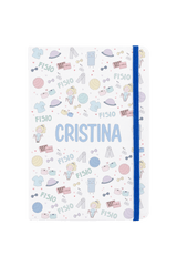 A5 notebook with blue elastic band – Fisio Pastel