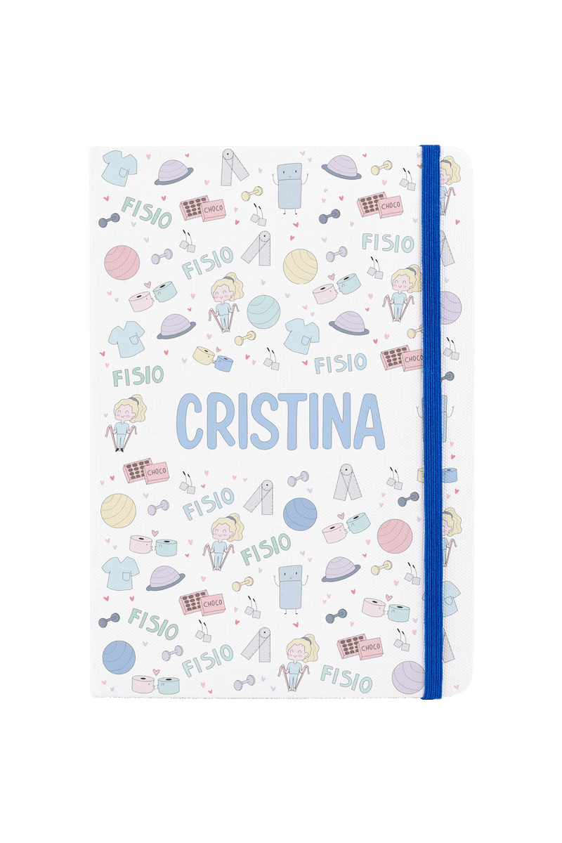 A5 notebook with blue elastic band – Fisio Pastel-zoom-