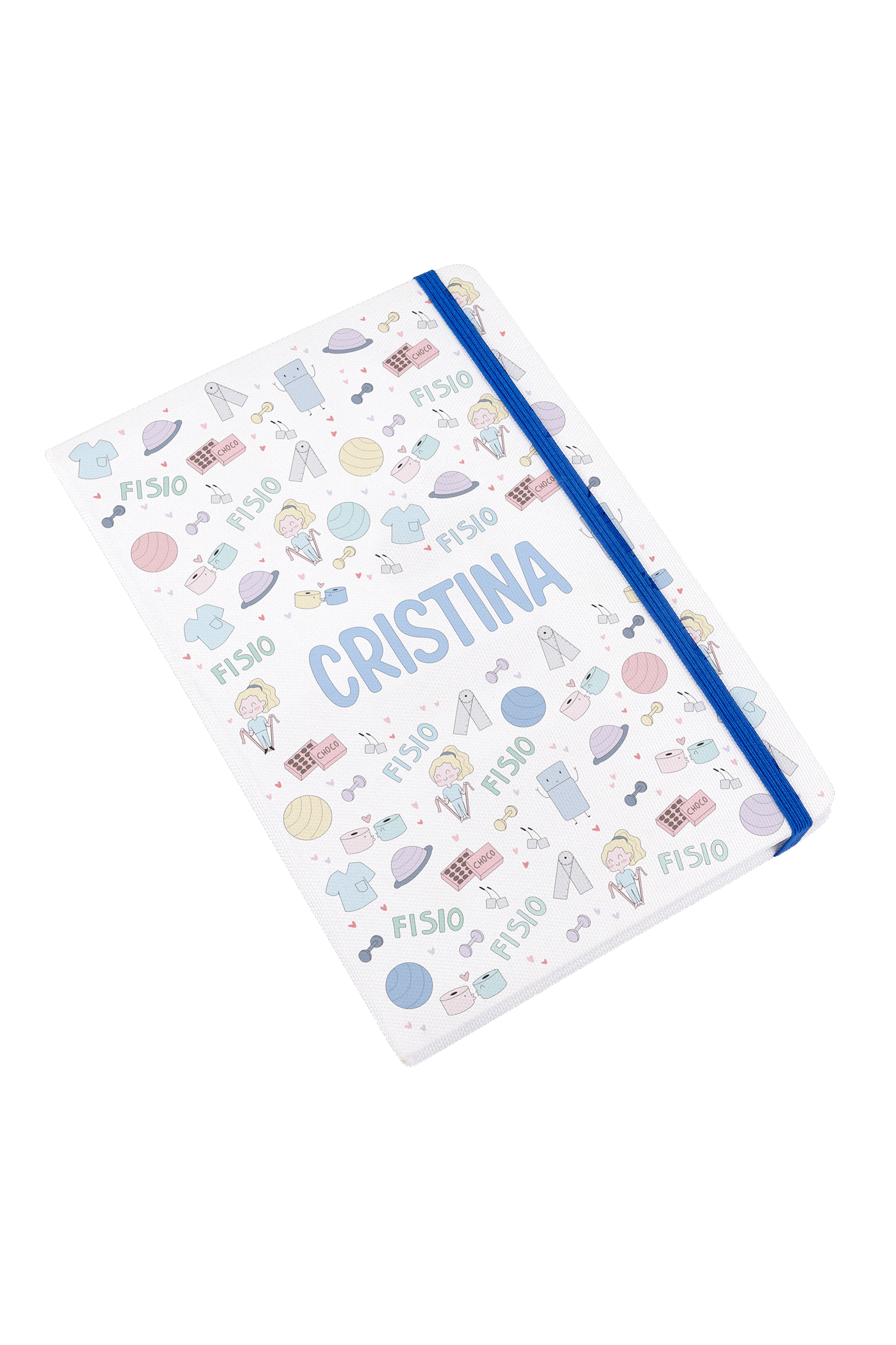A5 notebook with blue elastic band – Fisio Pastel-zoom-3