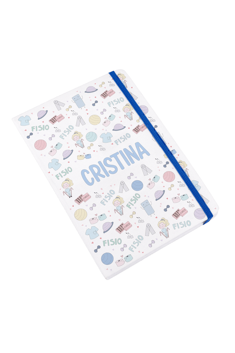 A5 notebook with blue elastic band – Fisio Pastel-zoom-