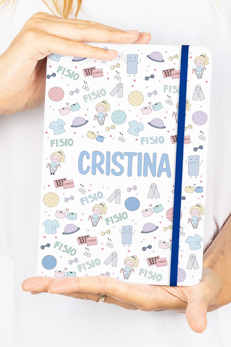 A5 notebook with blue elastic band – Fisio Pastel-zoom-
