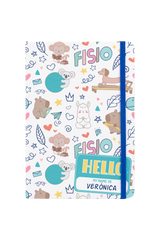 Libreta Personalizable A5 goma azul - Animalitos Fisio