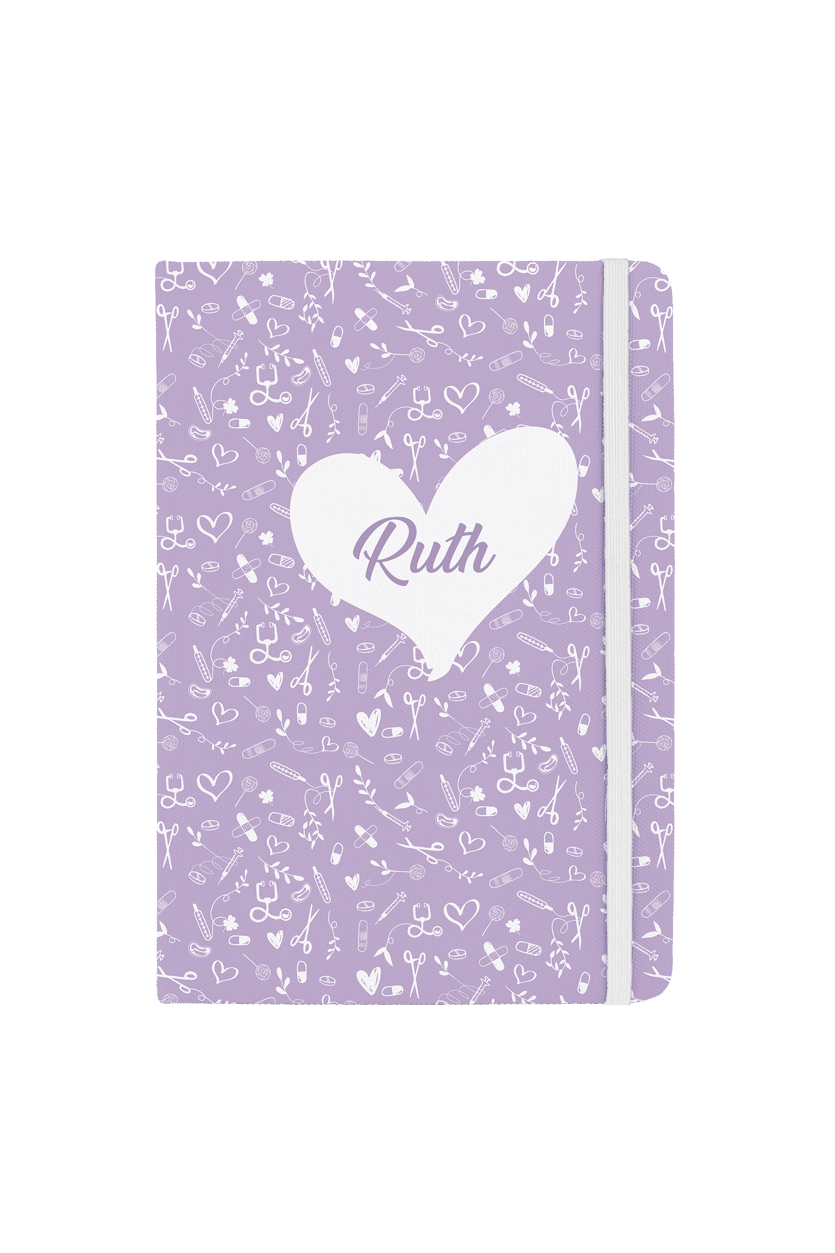 A5 notebook with white elastic band – Sweet Lavender-zoom-1
