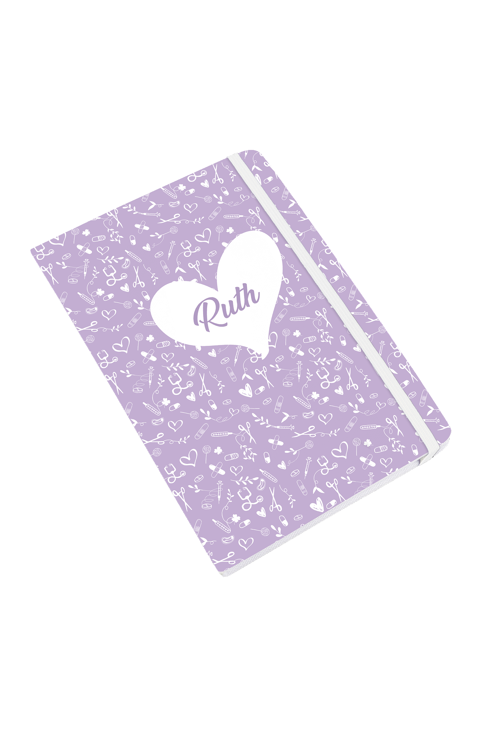 A5 notebook with white elastic band – Sweet Lavender-2