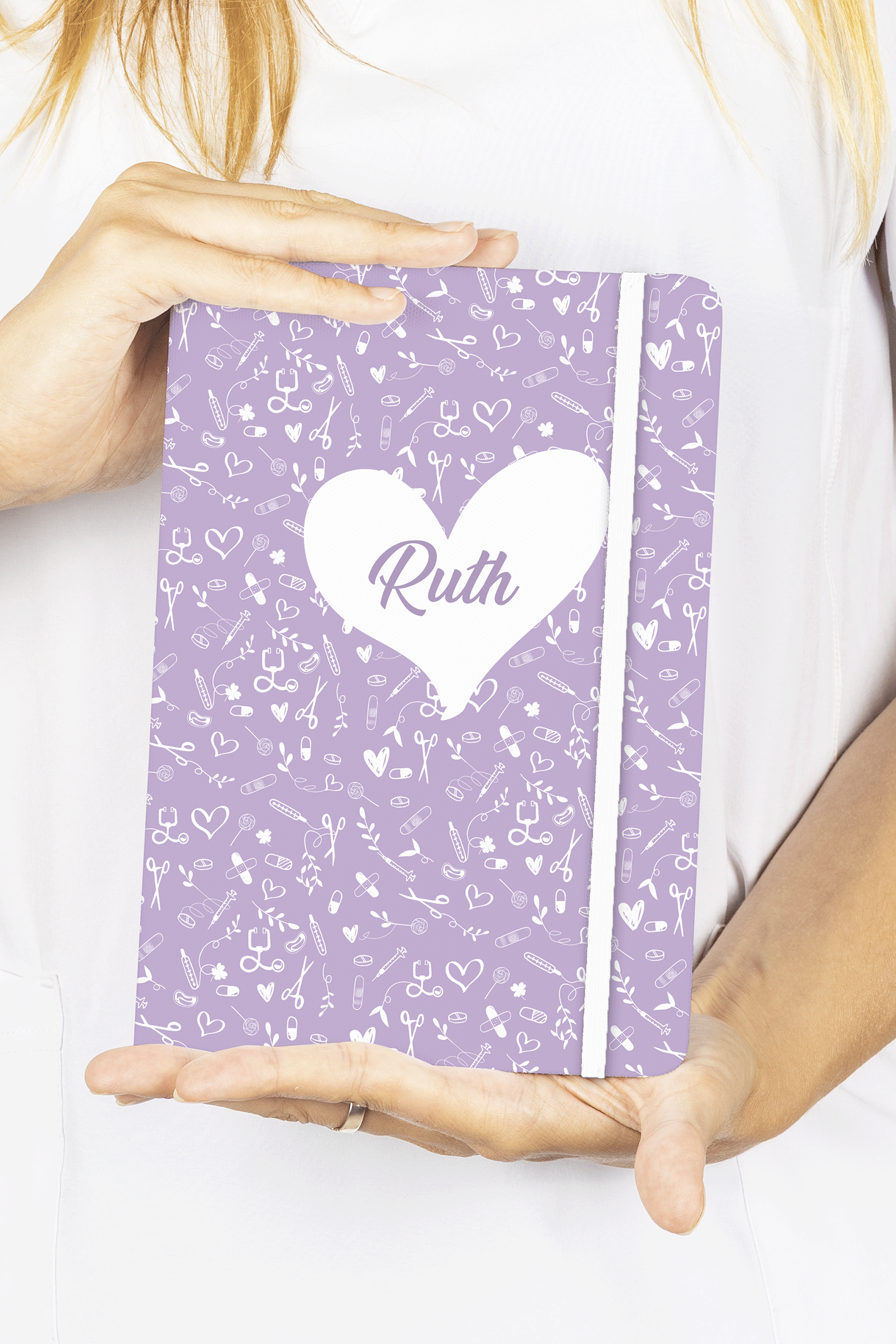A5 notebook with white elastic band – Sweet Lavender-zoom-3
