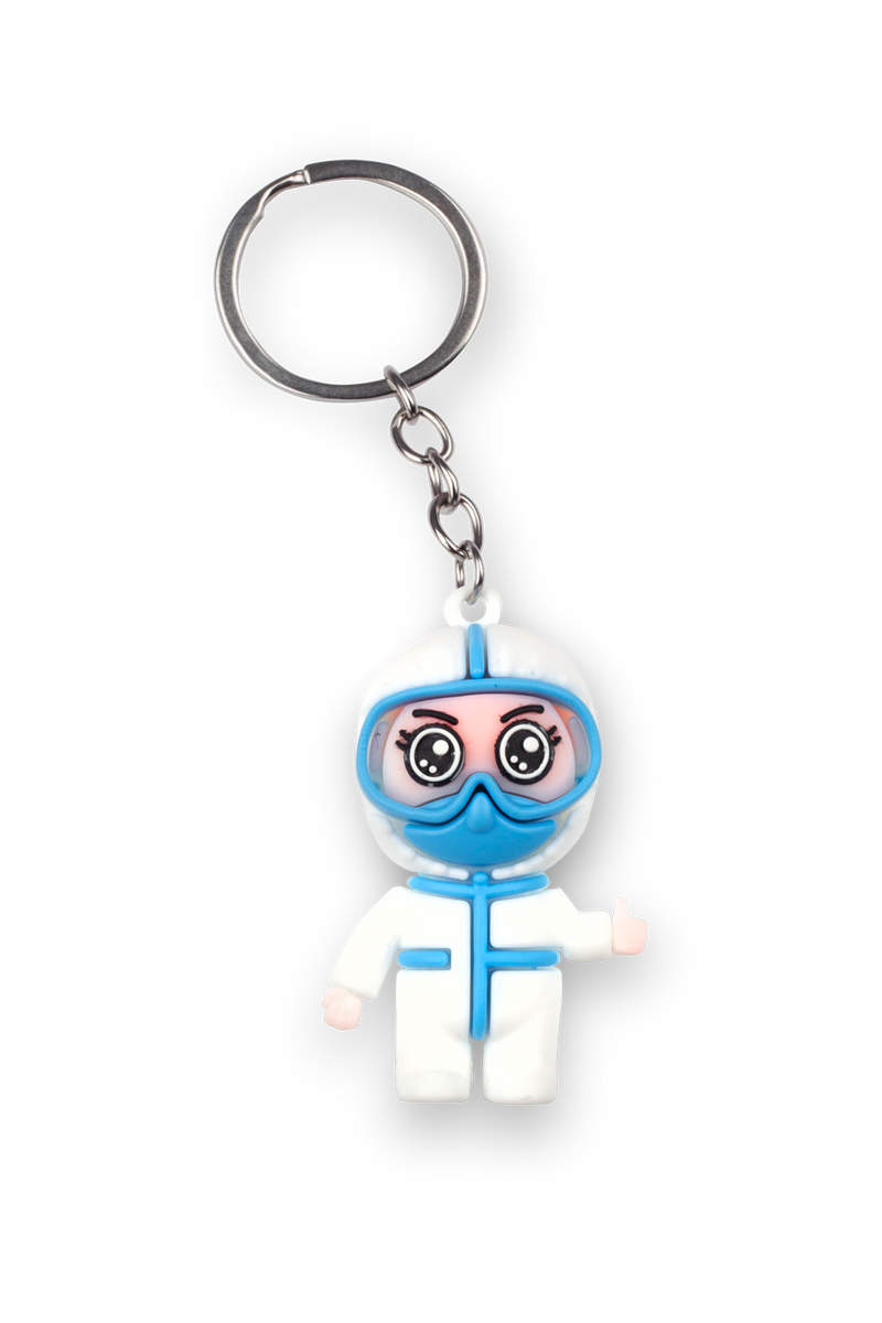 Sanitary keychain with PPE-zoom-