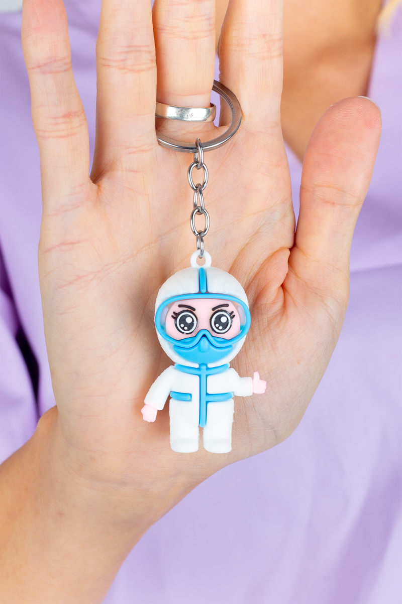 Sanitary keychain with PPE-zoom-