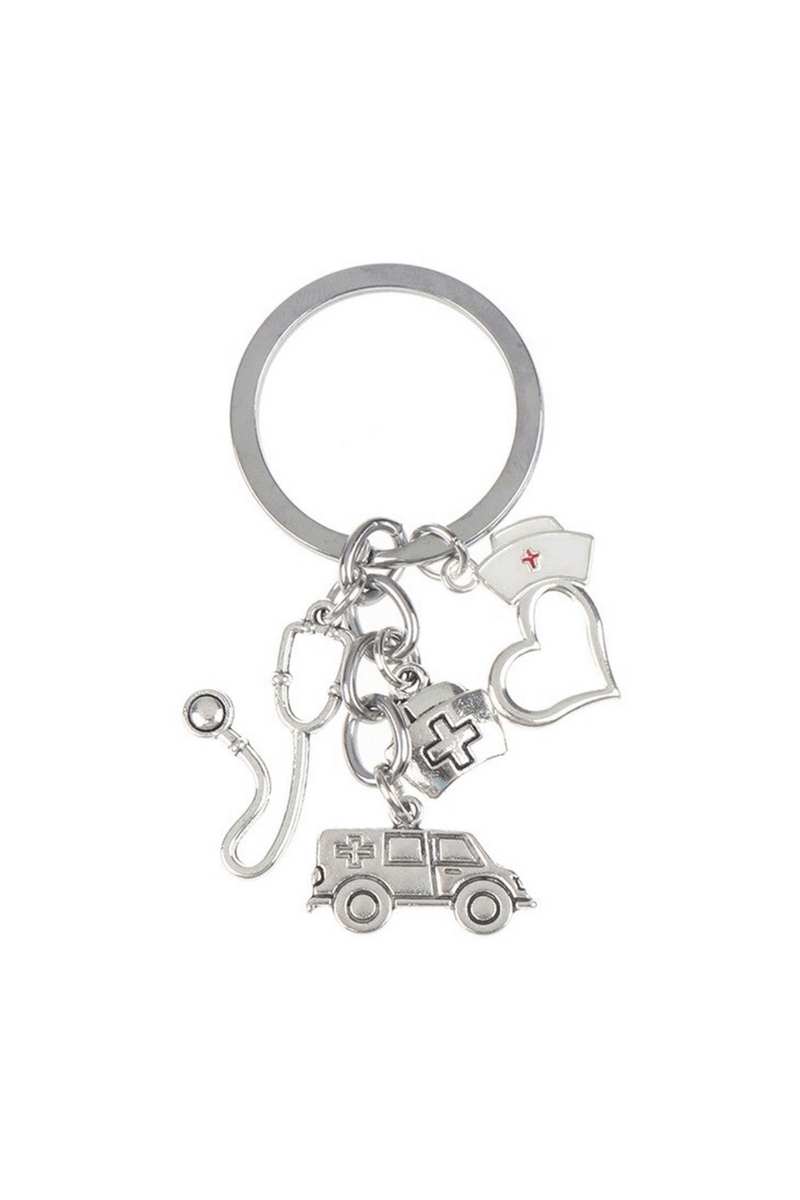 Keychain with charms - ambulance-zoom-