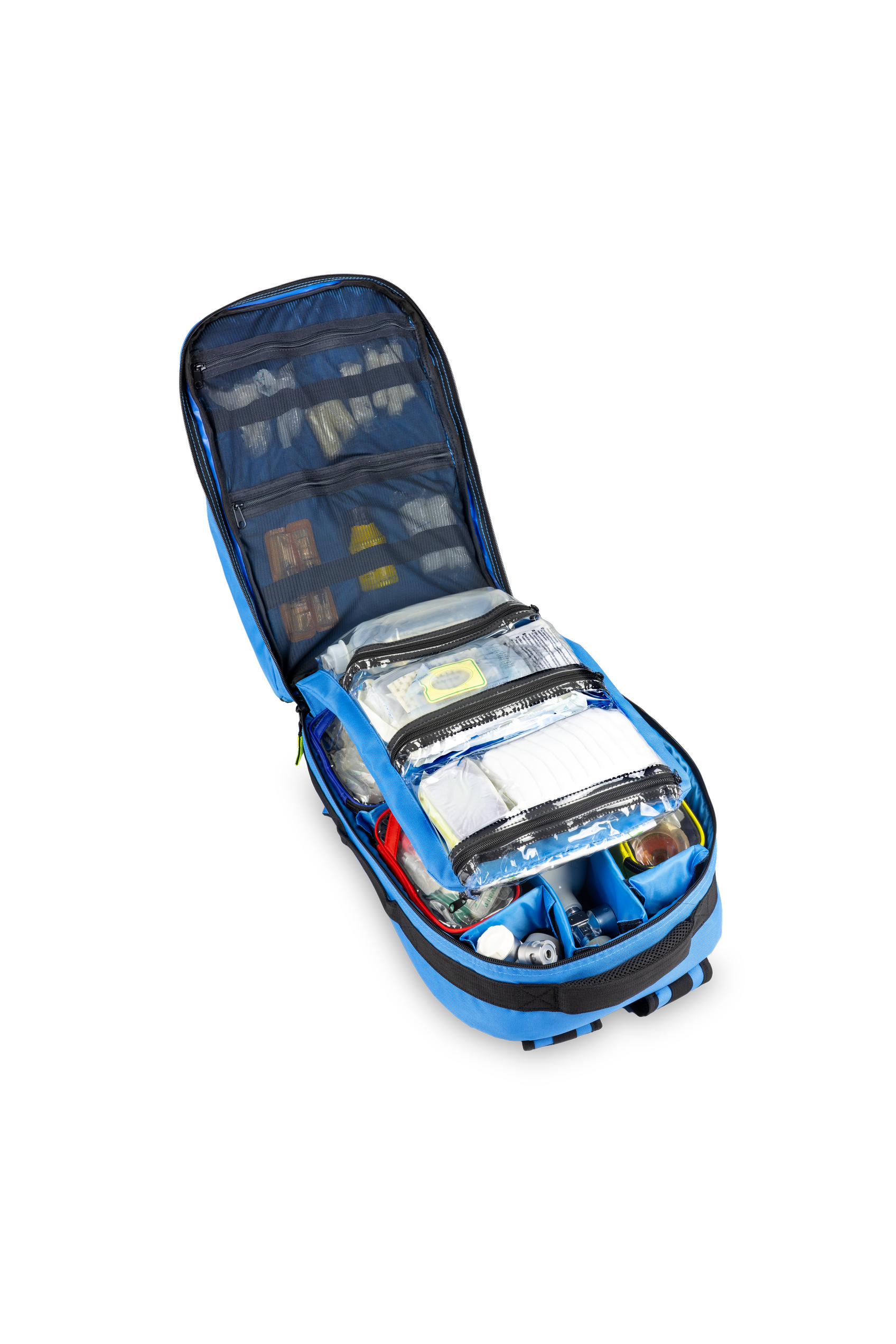Emergency backpack with reflective strips - Blue-zoom-3
