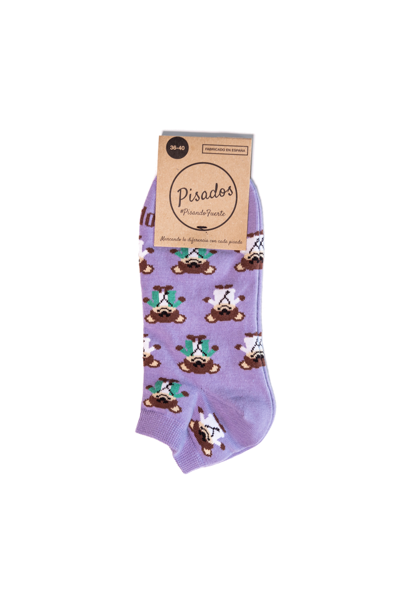 Printed Ankle Socks - Bear-themed-zoom-