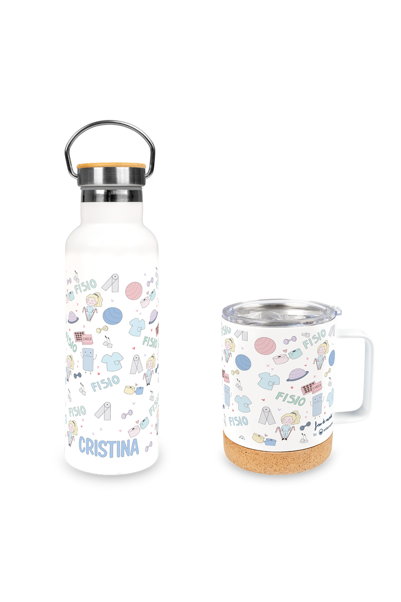 Stainless steel bottle and mug set - Stickers-zoom-
