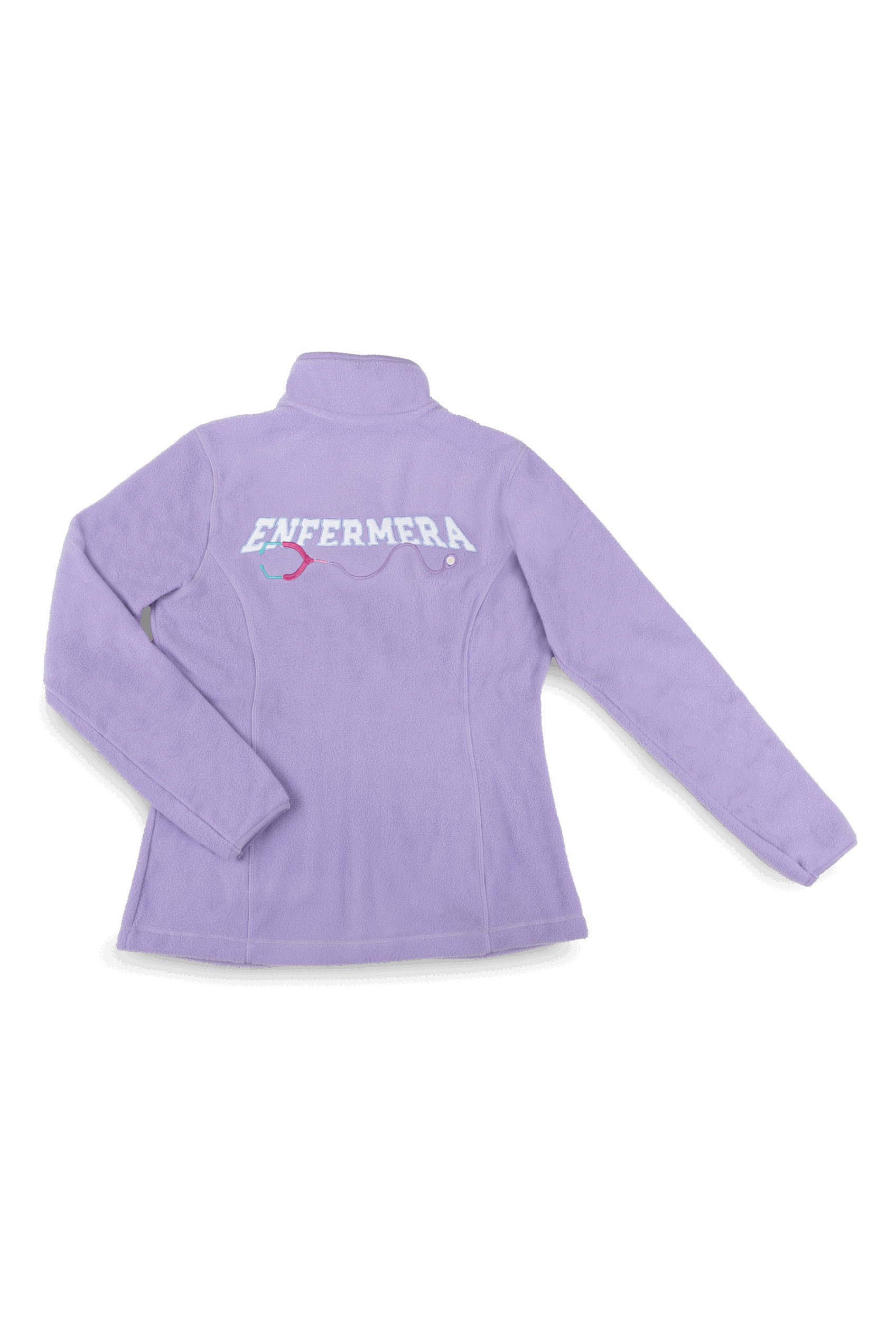 Personalized Women's Fleece Scrub Top – Lavender with Embroidery-zoom-4