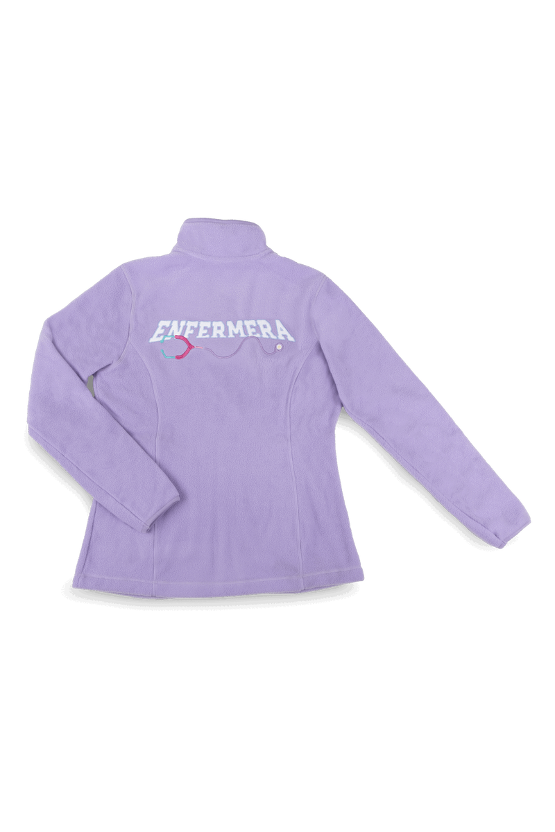Personalized Women's Fleece Scrub Top – Lavender with Embroidery-zoom-