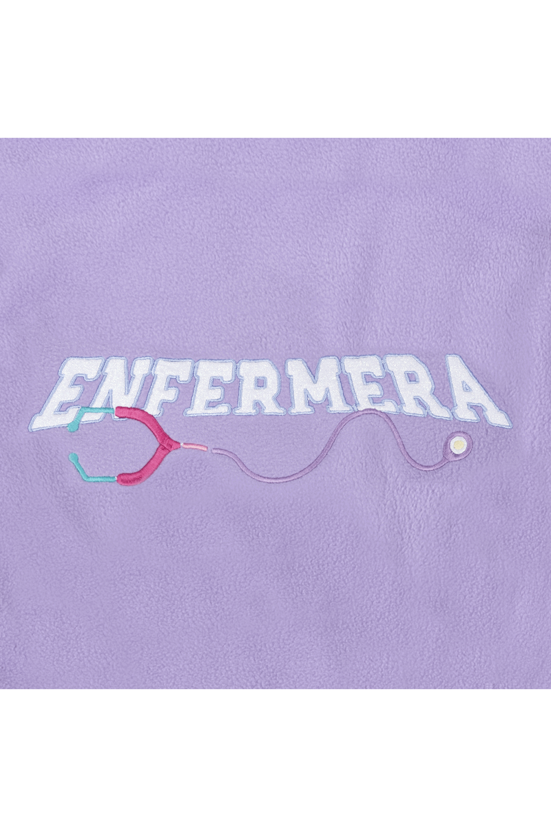 Personalized Women's Fleece Scrub Top – Lavender with Embroidery-zoom-