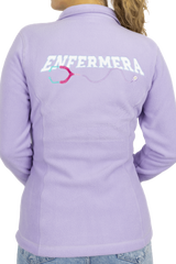 Personalized Women's Fleece Scrub Top – Lavender with Embroidery