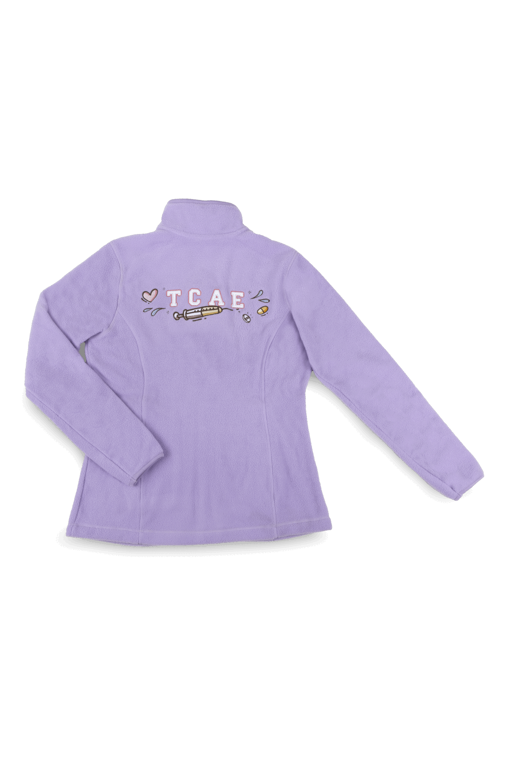 Personalized Women's Fleece Scrub Top – Lavender with Embroidery-4