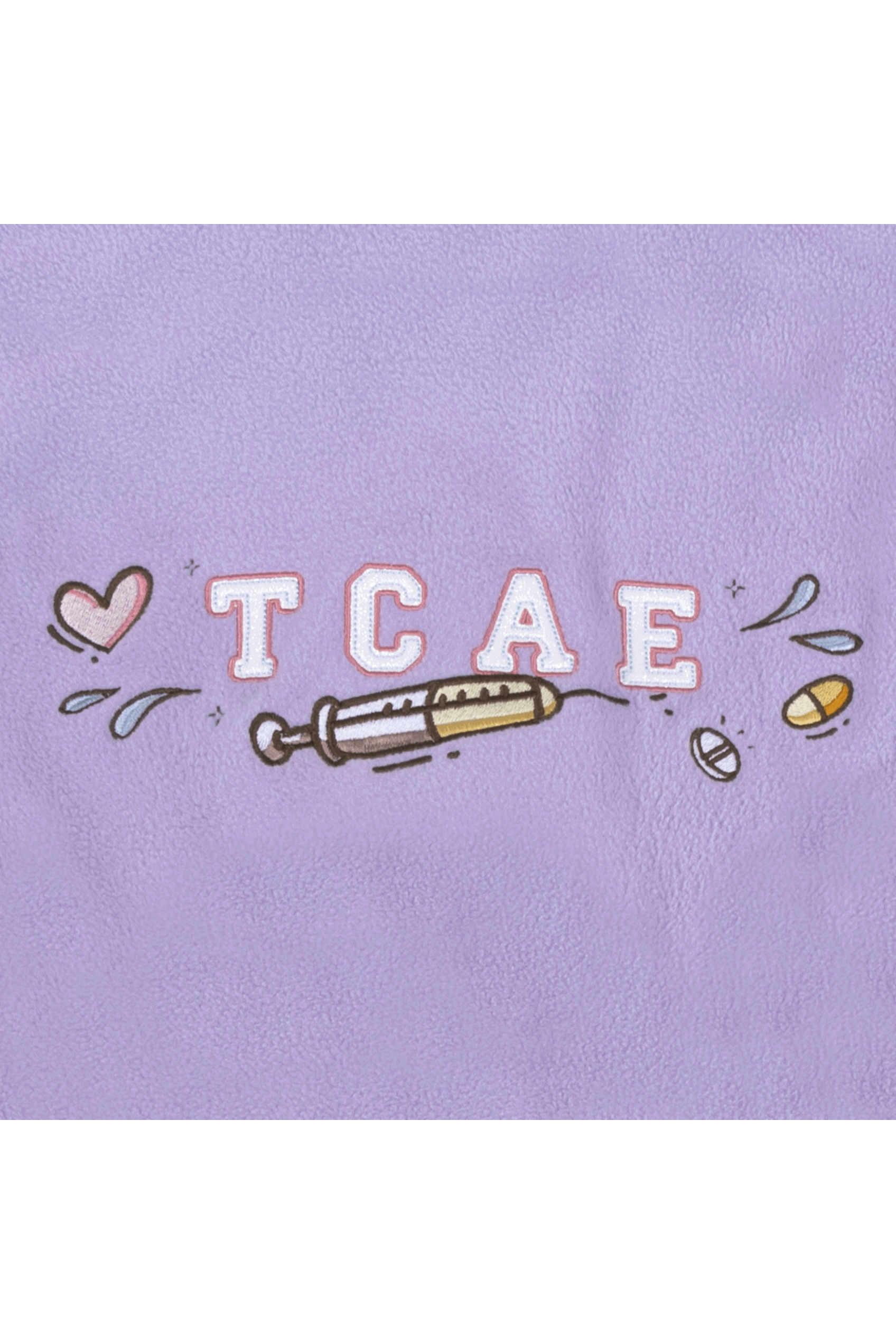 Personalized Women's Fleece Scrub Top – Lavender with Embroidery-zoom-5