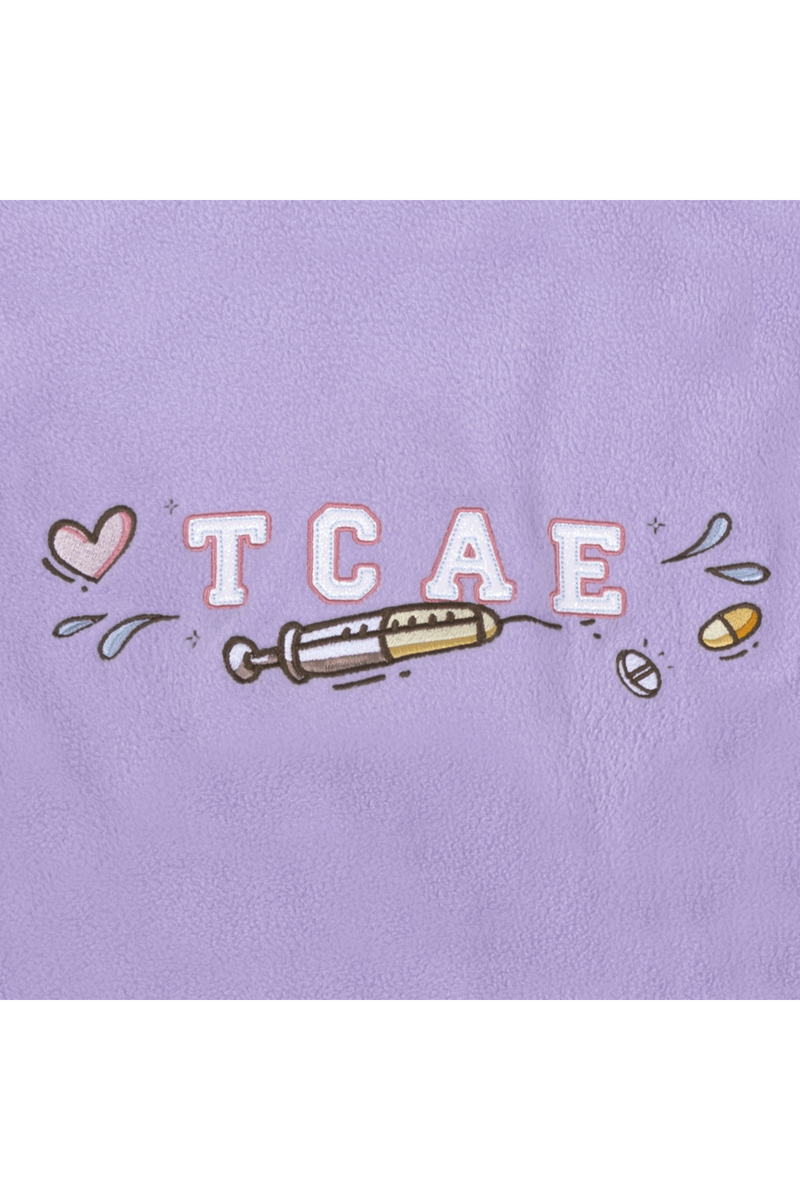 Personalized Women's Fleece Scrub Top – Lavender with Embroidery-zoom-