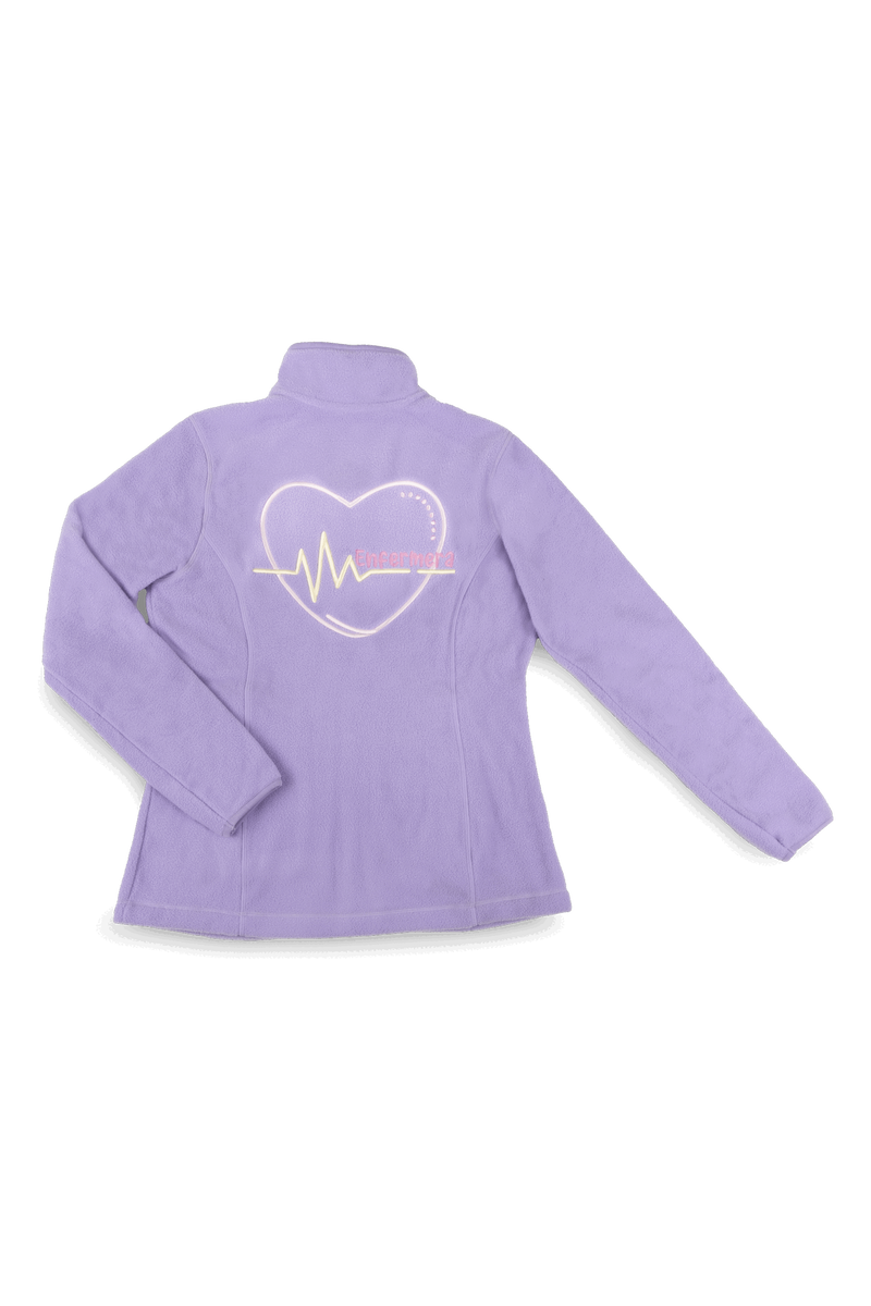 Personalized Women's Fleece Scrub Top – Lavender with Embroidery-zoom-