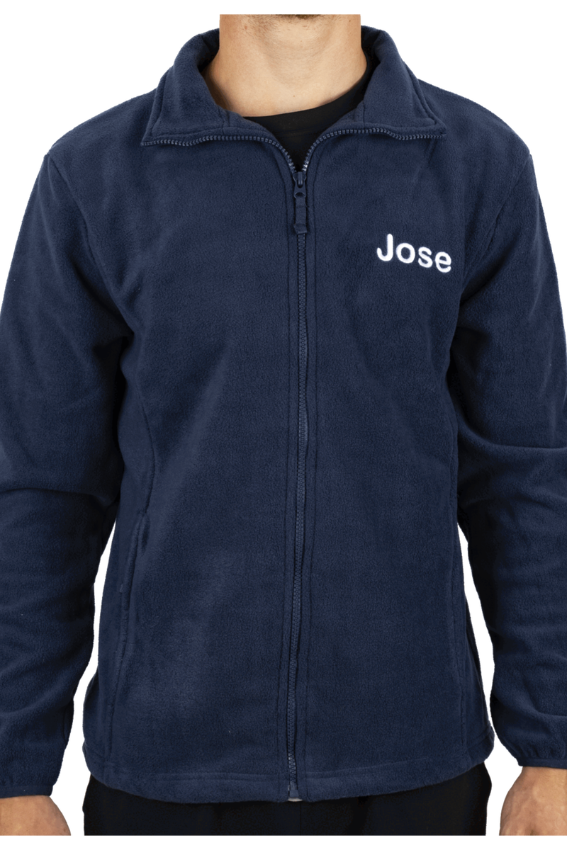 Personalized Men's Fleece Jacket - Navy Blue-zoom-