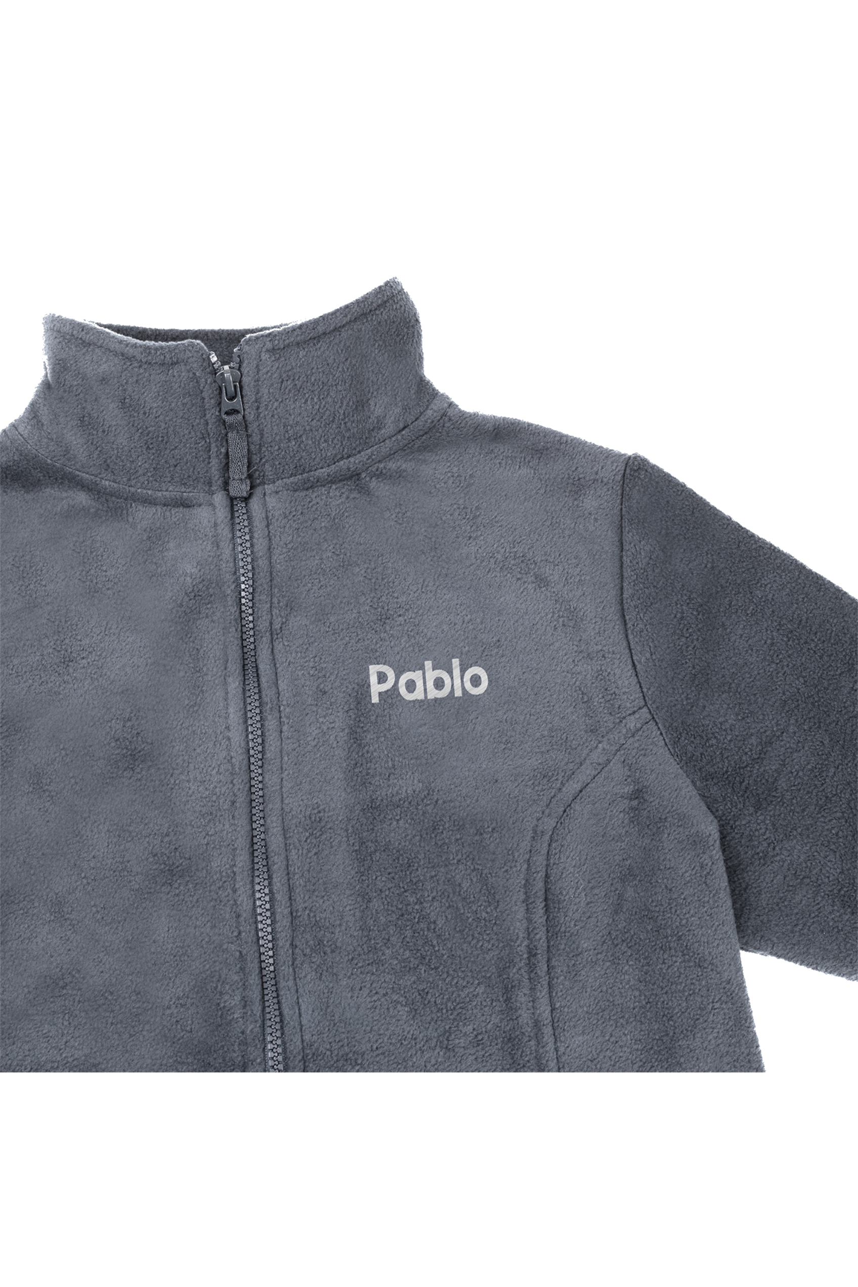 Personalized Men's Fleece Jacket - Grey with Embroidery-4