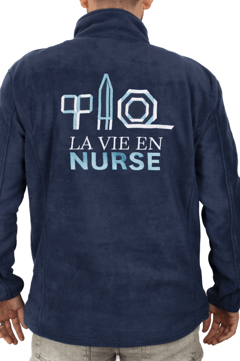 Chaqueta Polar Azul Marino hombre bordado - SalusPlay-zoom-